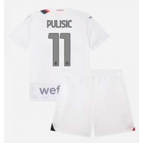 Maillot de foot AC Milan Christian Pulisic #11 Extérieur enfant 2023-24 Manches Courte (+ pantalon court)